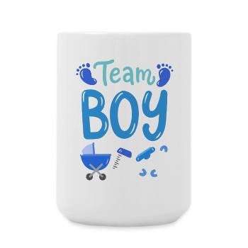 Team Boy Geschlecht offenbaren - Große Tasse 440 ml - Weiß - Vorne