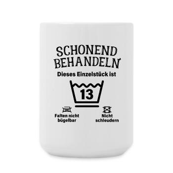 Schonend Behandeln 13. Geburtstag Einzelstück 13 - Große Tasse 440 ml - Weiß - Vorne