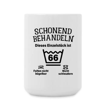 Schonend Behandeln 66. Geburtstag Einzelstück 66 - Große Tasse 440 ml - Weiß - Vorne