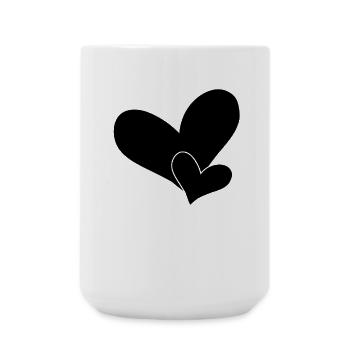 Herz - Große Tasse 440 ml - Weiß - Vorne