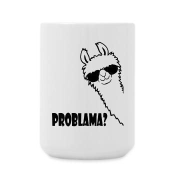 Lama Problama Frage - Große Tasse 440 ml - Weiß - Vorne