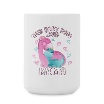 Mama Dino Babydino Brontosaurus - Große Tasse 440 ml - Weiß - Vorne