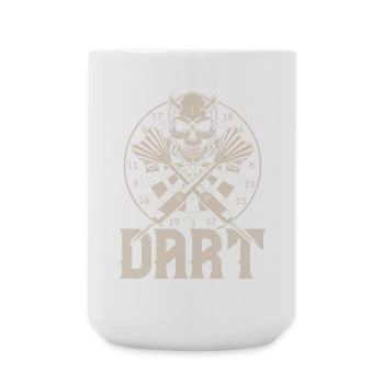 Dart Darts Dartspieler Darten - Große Tasse 440 ml - Weiß - Vorne