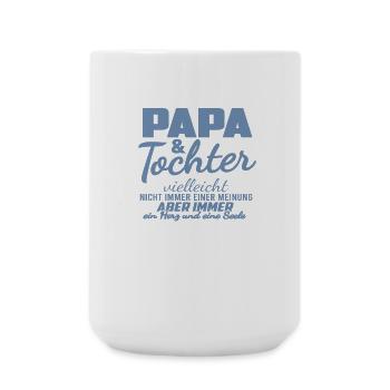 Familie Papa und Tochter Herz und Seele - Große Tasse 440 ml - Weiß - Vorne