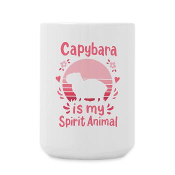Capybara Krafttier - Große Tasse 440 ml - Weiß - Vorne