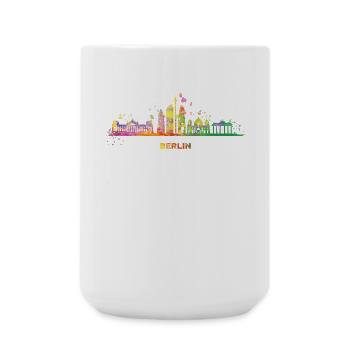 Berlin Skyline Colorful Berliner - Large Mug 440 ml - white - Front
