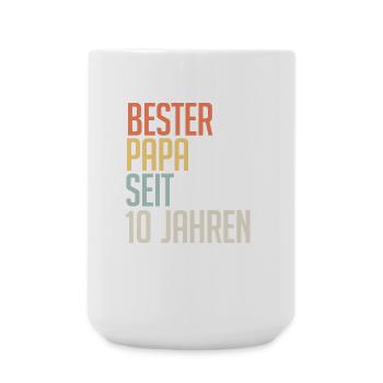 Papa seit 10 Jahren - Große Tasse 440 ml - Weiß - Vorne