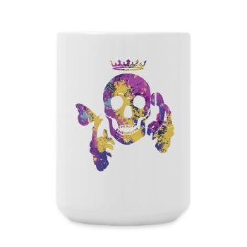Totenkopf mit Schmetterling - Große Tasse 440 ml - Weiß - Vorne