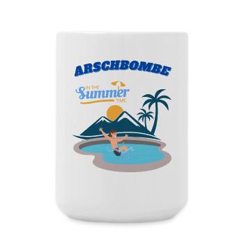 Sommerparadies Poollandschaft - Große Tasse 440 ml - Weiß - Vorne