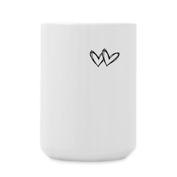 Herz zwei Herzen - Große Tasse 440 ml - Weiß - Vorne