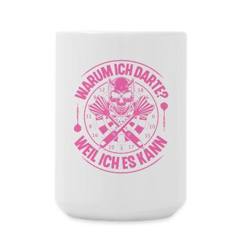 Dartspielerin Dart Darts Darten - Große Tasse 440 ml - Weiß - Vorne