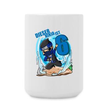 6 Jahre Geburtstag Junge Ninja - Ich bin 6 - Große Tasse 440 ml - Weiß - Vorne