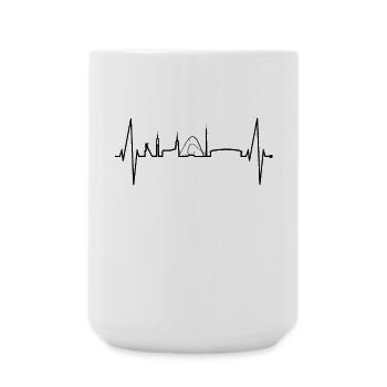 Gelsenkirchen Skyline Heartbeat Fan Amour du cœur - Grande tasse 440 ml - blanc - Devant