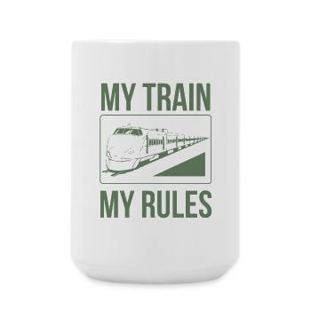 Le conducteur de train dit mon train mes règles - Grande tasse 440 ml - blanc - Devant