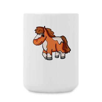 Cheval poney Shetland - Grande tasse 440 ml - blanc - Devant