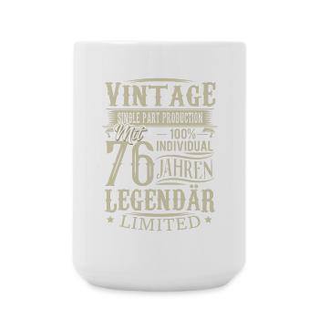 76. Geburtstag Vintage Legendär - Große Tasse 440 ml - Weiß - Vorne