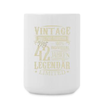 42. Geburtstag Vintage Legendär - Große Tasse 440 ml - Weiß - Vorne