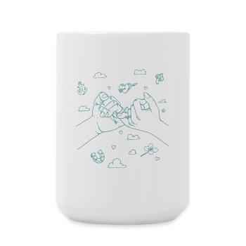 Verliebt Verlobt Verheiratet - Große Tasse 440 ml - Weiß - Vorne