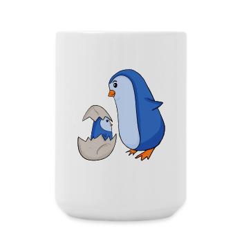 Pingouin avec Bébé Pingouin - Grande tasse 440 ml - blanc - Devant