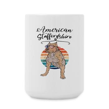 Staffordshire Terrier américain rétro - Grande tasse 440 ml - blanc - Devant