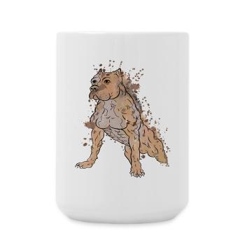 chien musclé - American Staffordshire Terrier - Grande tasse 440 ml - blanc - Devant