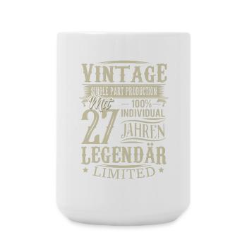27. Geburtstag Vintage Legendär - Große Tasse 440 ml - Weiß - Vorne