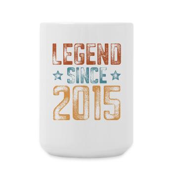 2015 Geboren Geburtsjahr Geburtstag - Große Tasse 440 ml - Weiß - Vorne