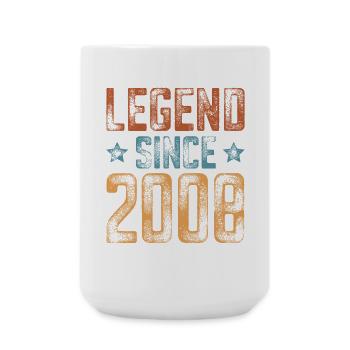 2008 Born Year of birth Birthday - Large Mug 440 ml - white - Front