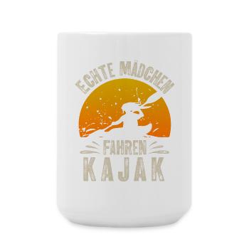 Kajak Kajakfahrerin - Große Tasse 440 ml - Weiß - Vorne