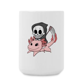 Sensenmann und Axolotl - Große Tasse 440 ml - Weiß - Vorne