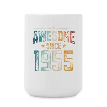 1955 Naissance Anniversaire Année de naissance - Grande tasse 440 ml - blanc - Devant
