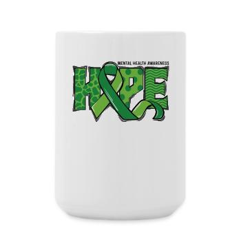 Hope Green Mental Health Support - Large Mug 440 ml - white - Front