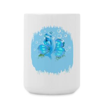 Mystical dolphin with water stains - Large Mug 440 ml - white - Front