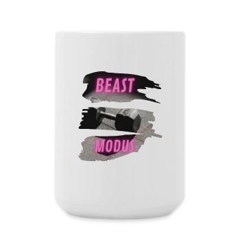 Fitness Zubehör für Frauen, perfekt fürs Gym! - Große Tasse 440 ml - Weiß - Vorne