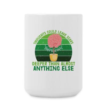 Mental Health Thoughts Could Leave Scars - Large Mug 440 ml - white - Front