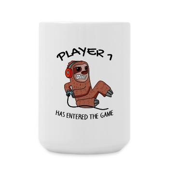 First Baby Player 1 Pregnant Baby Sloth - Large Mug 440 ml - white - Front
