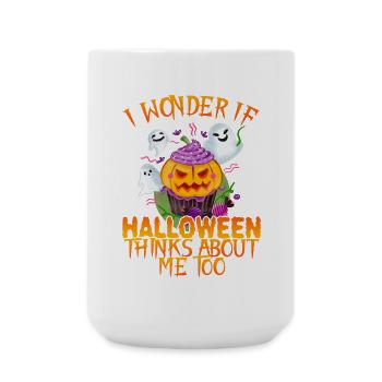 Halloween pense aussi à moi citrouille - Grande tasse 440 ml - blanc - Devant