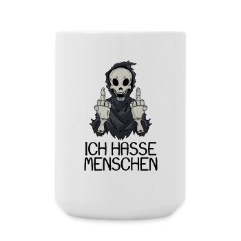 Ich hasse Menschen - Große Tasse 440 ml - Weiß - Vorne