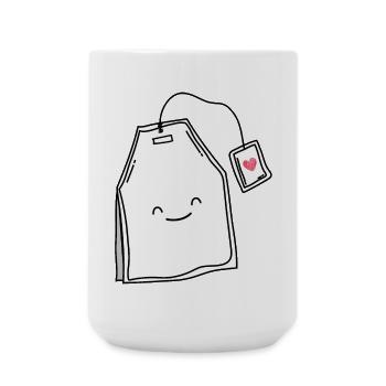 Tea lover tea smile - Large Mug 440 ml - white - Front