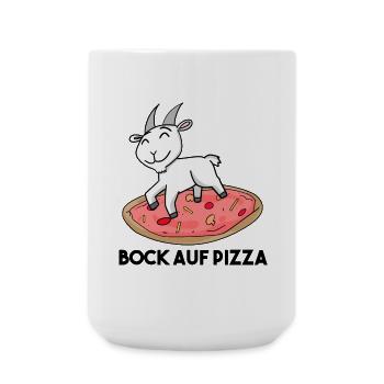 Bock auf Pizza - Ziege Ziegenbock - Große Tasse 440 ml - Weiß - Vorne