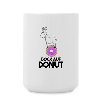Bock auf Donut - Ziege Ziegenbock - Große Tasse 440 ml - Weiß - Vorne