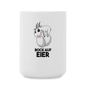 Bock auf Eier - Ziege Ziegenbock - Große Tasse 440 ml - Weiß - Vorne