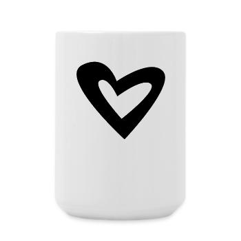 Herz - Große Tasse 440 ml - Weiß - Vorne