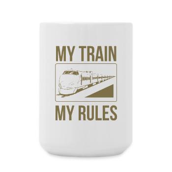 Le conducteur de train dit mon train mes règles - Grande tasse 440 ml - blanc - Devant