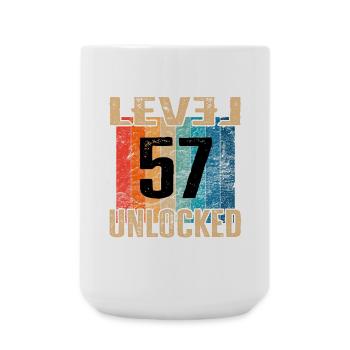 Birthday Happy Birthday Level Unlocked 57 years - Large Mug 440 ml - white - Front