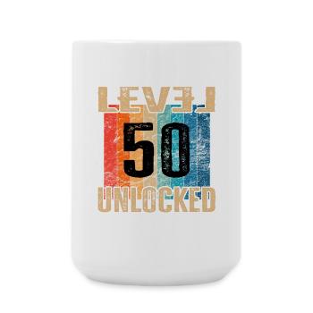 Birthday Happy Birthday Level Unlocked 50 years - Large Mug 440 ml - white - Front