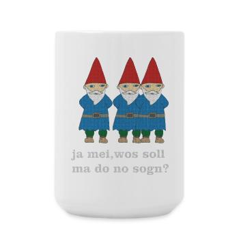 gartenzwerge bayerisch - Große Tasse 440 ml - Weiß - Vorne