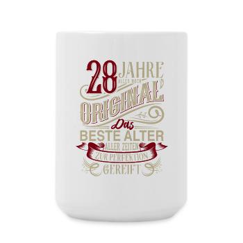 28. Geburtstag Vintage Retro - Große Tasse 440 ml - Weiß - Vorne