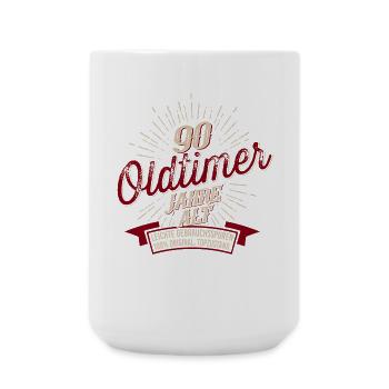90. Geburtstag Oldtimer - Große Tasse 440 ml - Weiß - Vorne