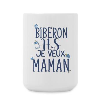 Biberon hs je veux maman bébé humour body - Grande tasse 440 ml - blanc - Devant